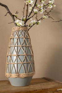 Sage Wicker Vase