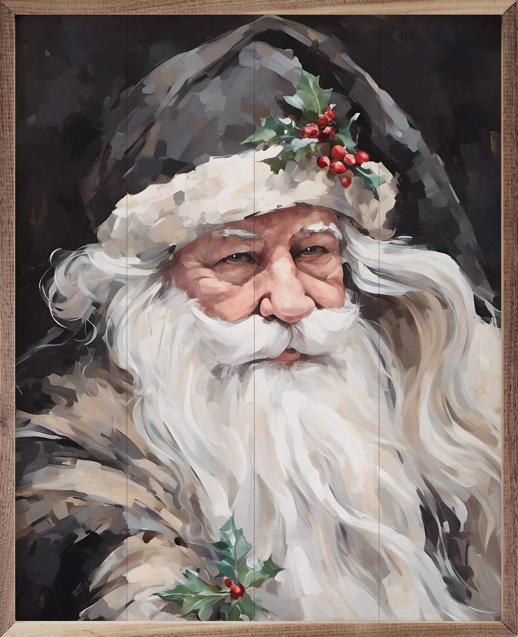 Wise Grayscale Santa