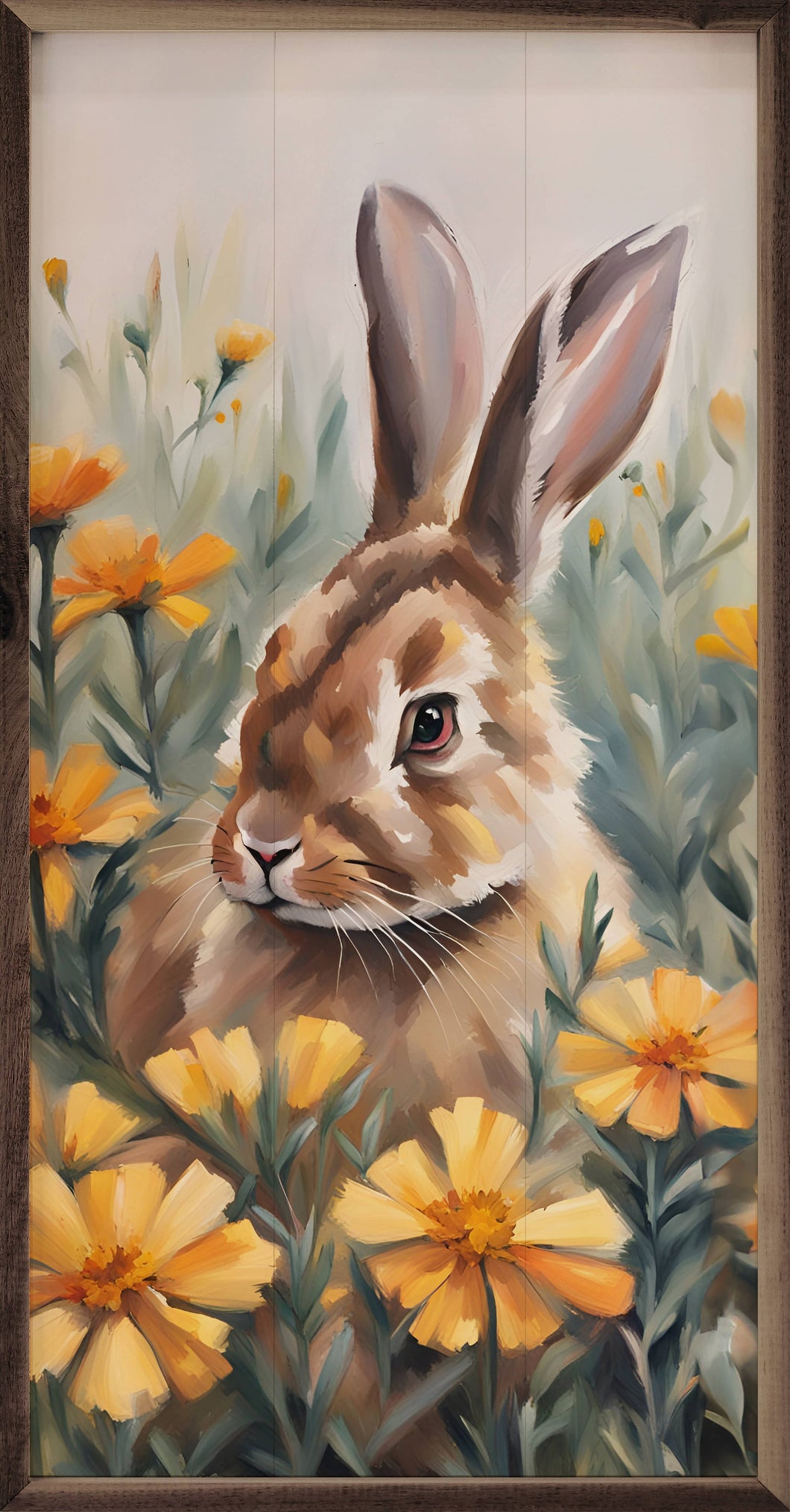 Bunny In Marigolds Field