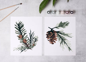 Winter Greenery Paint-By-Numbers kit