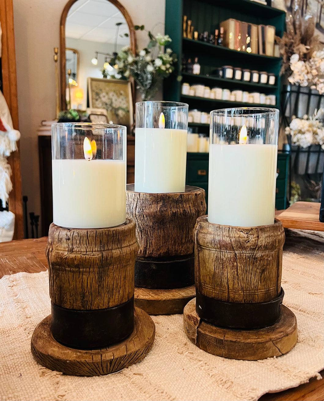 Wood Candle Holder