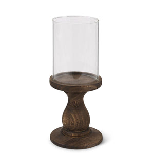 Wood + Glass Candle Holder