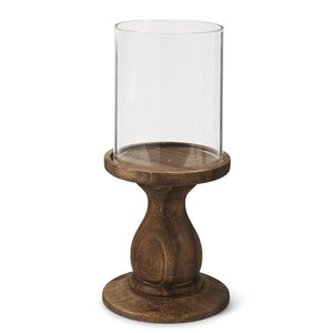 Wood + Glass Candle Holder