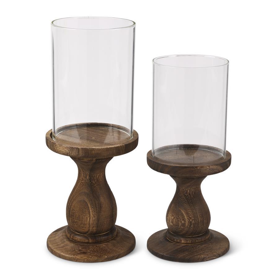 Wood + Glass Candle Holder