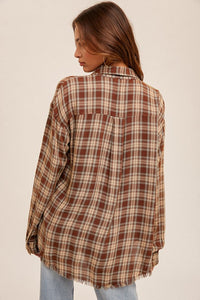 Plaid Fringe Button Down