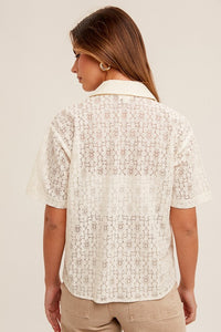 Lace Button Blouse