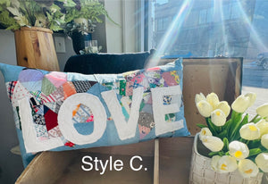 Handmade Quilted Love Pillow