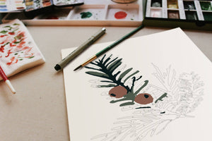 Winter Greenery Paint-By-Numbers kit