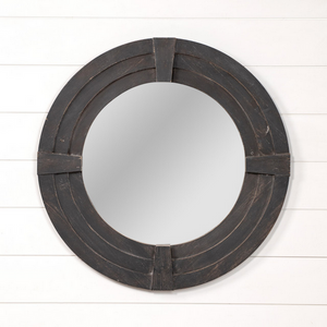 Round Wood Mirror