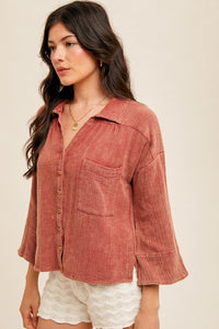 Bell Sleeve Button Up