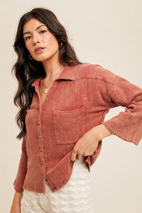 Bell Sleeve Button Up