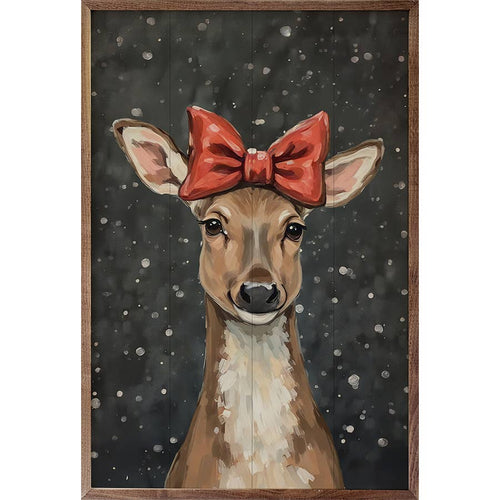 Reindeer With A Red Bow