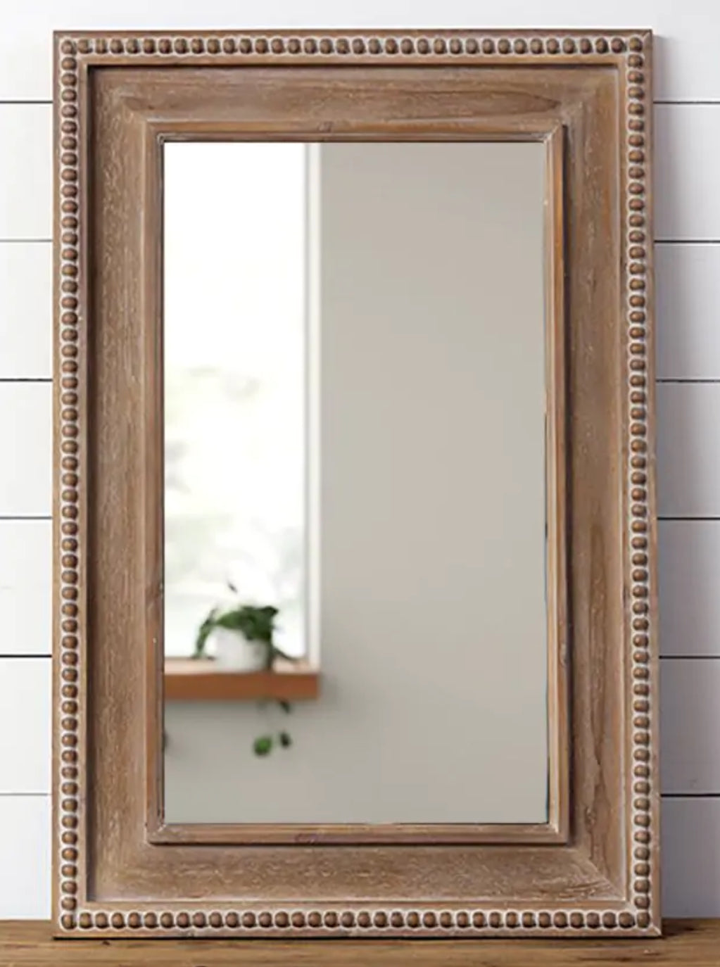 Wood Bead Mirror