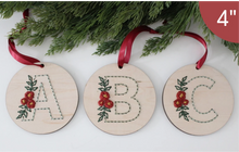 DIY Wood Embroidery Kit - Monogram Christmas Ornament