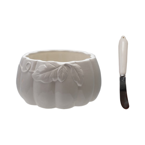 Pumpkin Dish + Knife Set