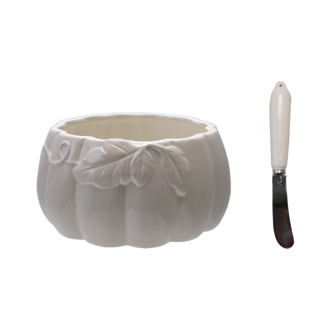 Pumpkin Dish + Knife Set