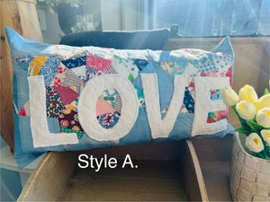 Handmade Quilted Love Pillow