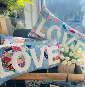 Handmade Quilted Love Pillow