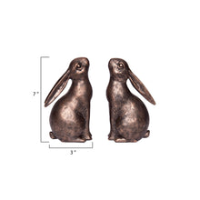 Bronze Bunny Bookends