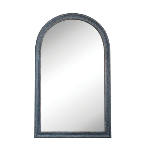 Distressed Black Arch Mirror
