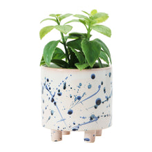 Footed Planter with Splatter Design