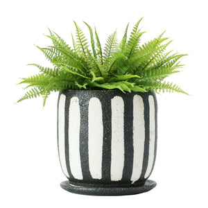 Stripe Planter with Saucer