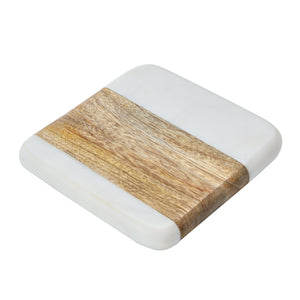 Acacia + Marble Coaster