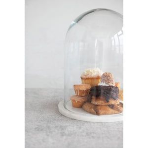 Glass Cloche + Marble