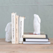 Marble Rabbit Bookends