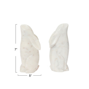 Marble Rabbit Bookends