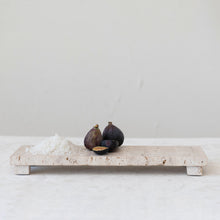 Travertine Footed Tray