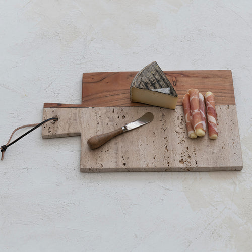 Travertine + Wood Board