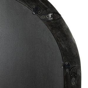 Oval Black Wood Mirror