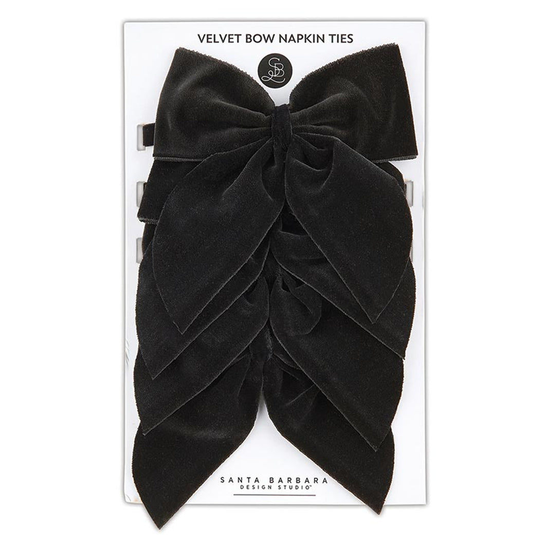 Velvet Napkin Bows, Black