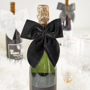 Velvet Wine Bottle Bow, Black