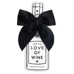 Velvet Wine Bottle Bow, Black