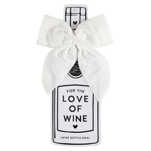 Velvet Wine Bottle Bow, White