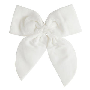 Velvet Wine Bottle Bow, White