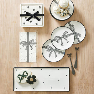 Black Bow Plate, Set of 4