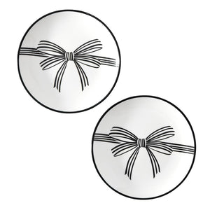 Black Bow Plate, Set of 4