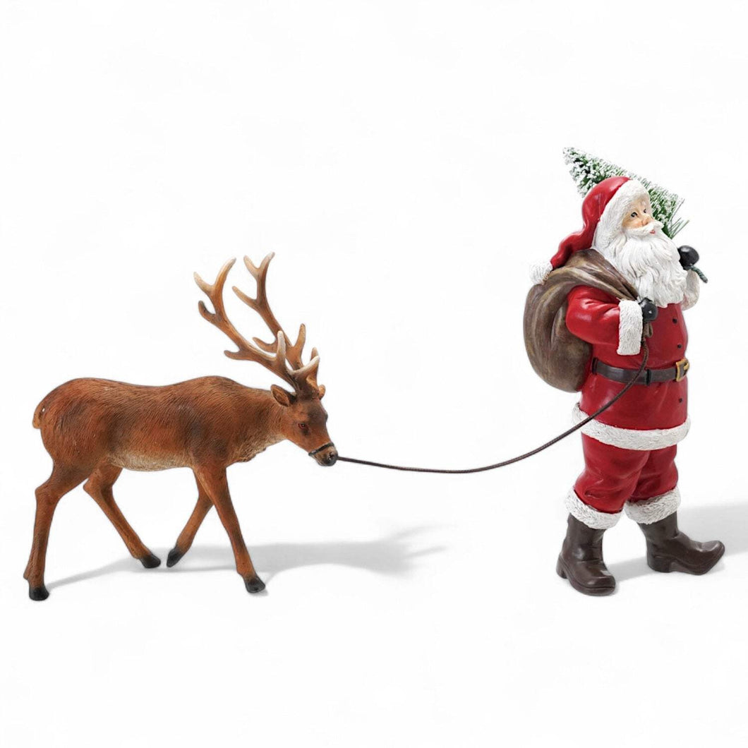 Santa Leading Reindeer