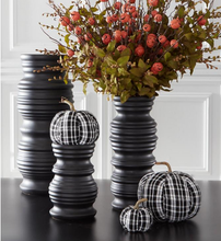 Black Ribbed Vase