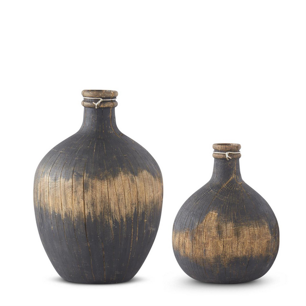 Black + Tan Vase