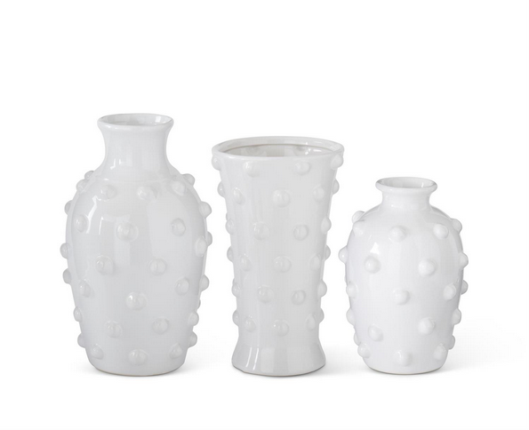 White Raised Dot Vase