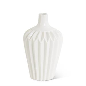 White Pleated Vase