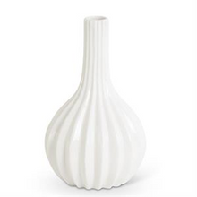 White Pleated Vase