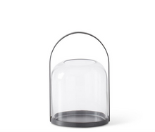 Round Glass Lantern Black