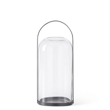 Round Glass Lantern Black