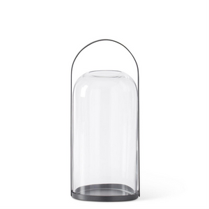 Round Glass Lantern Black