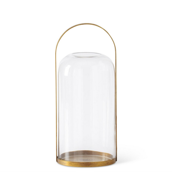 Round Glass Lantern Gold